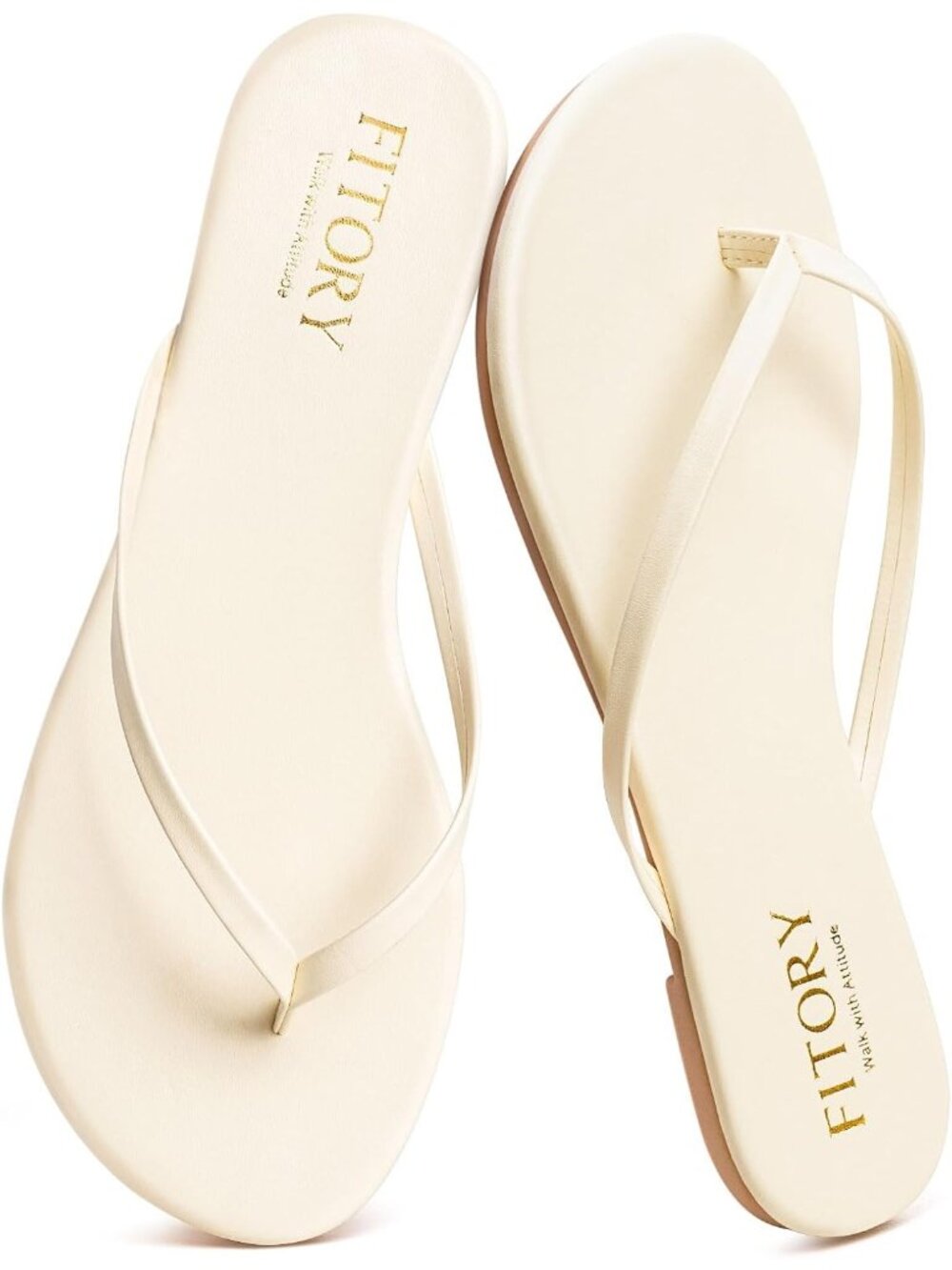 Women’s Beige Summer Comfortable Flip Flops Casual Thong Walking Slide Flats